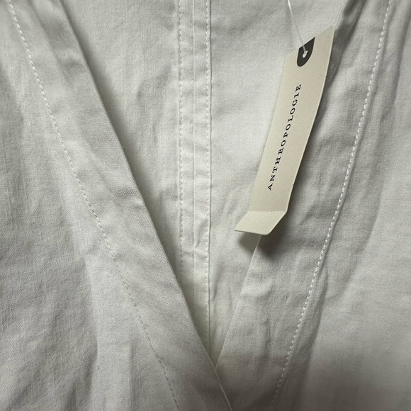 Anthropologie  Maeve Short-Sleeve Linen Tie-Waist Midi Dress - Picture 2 of 3